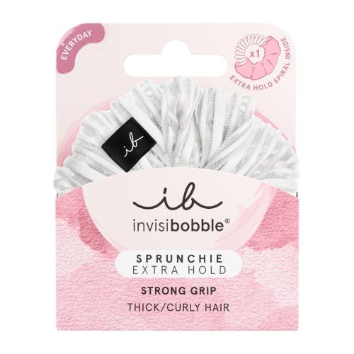 Invisibobble Sprunchie Extra Hold Pure White Λαστιχάκι Μαλλιών με Υφασμάτινη Επένδυση για Απόλυτο Κράτημα & Στυλ σε Λευκό Χρώμα 1 Τεμάχιο
